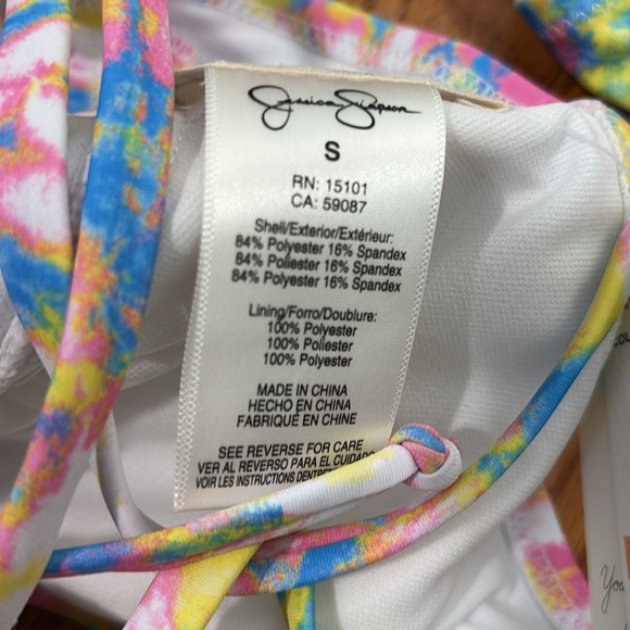Jessica Simpson Tie-Dyed Cropped Keyhole Cami Bikini Top NWT - Picture 11 of 12